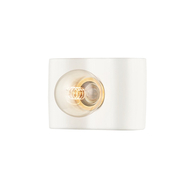 Mitzi H545301-CWH Jillian One Light Bath Bracket, Ceramic White