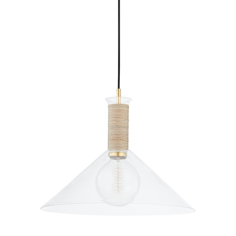 Mitzi H622701L-AGB Besa One Light Pendant, Aged Brass