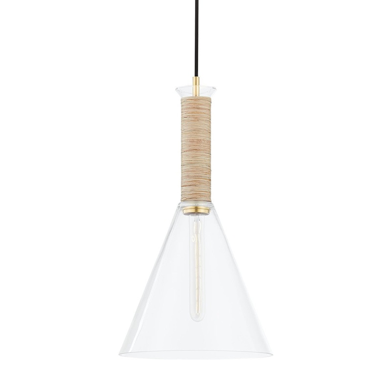 Mitzi H622701S-AGB Besa One Light Pendant, Aged Brass
