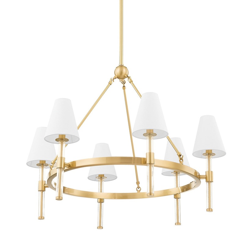 Mitzi H630806-AGB Janelle Six Light Chandelier, Aged Brass