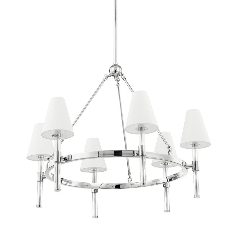 Mitzi H630806-PN Janelle Six Light Chandelier, Polished Nickel