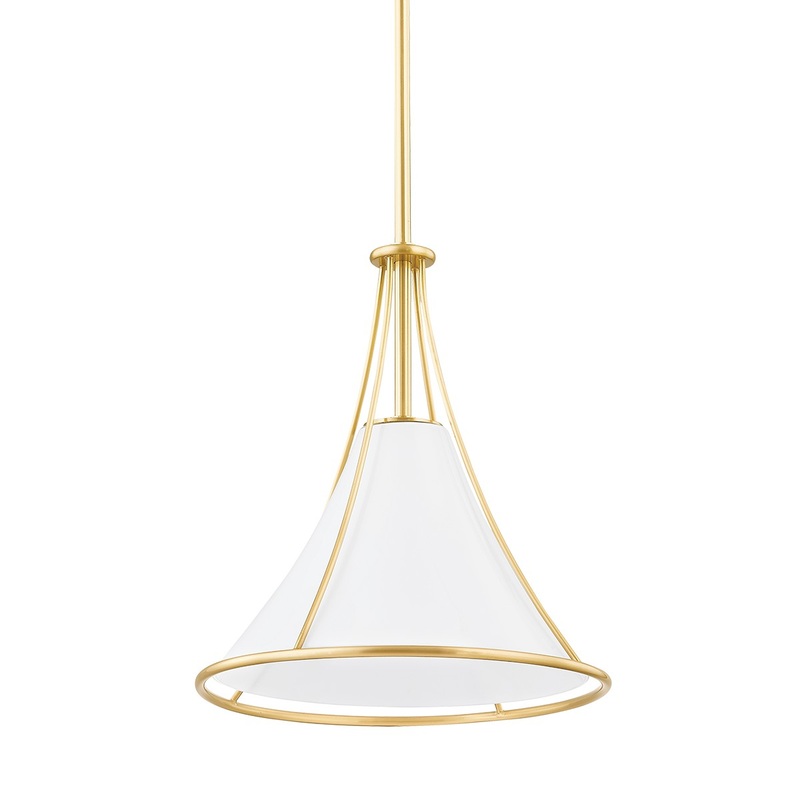 Mitzi H645701S-AGB Madelyn One Light Pendant, Aged Brass