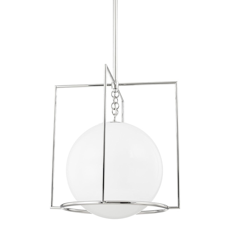 Mitzi H648701L-PN Frankie One Light Pendant, Polished Nickel