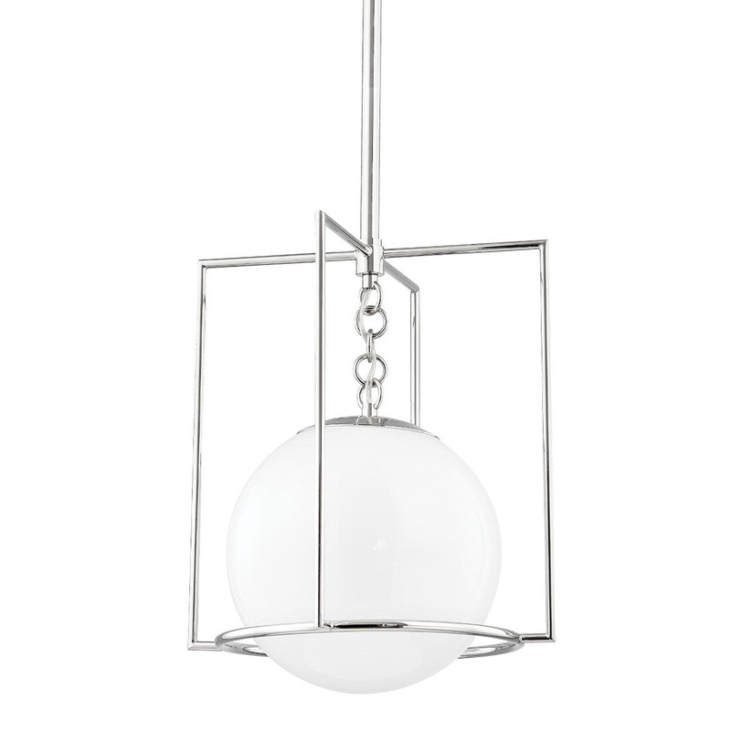 Mitzi H648701S-PN Frankie One Light Pendant, Polished Nickel
