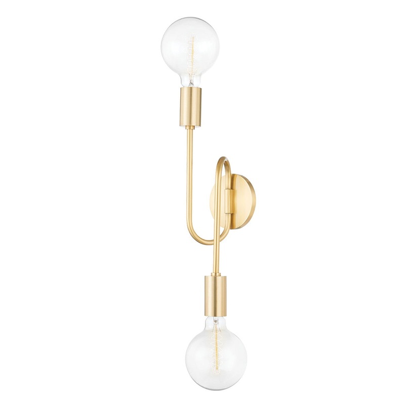 Mitzi H655102B-AGB Zani Two Light Wall Sconce, Aged Brass