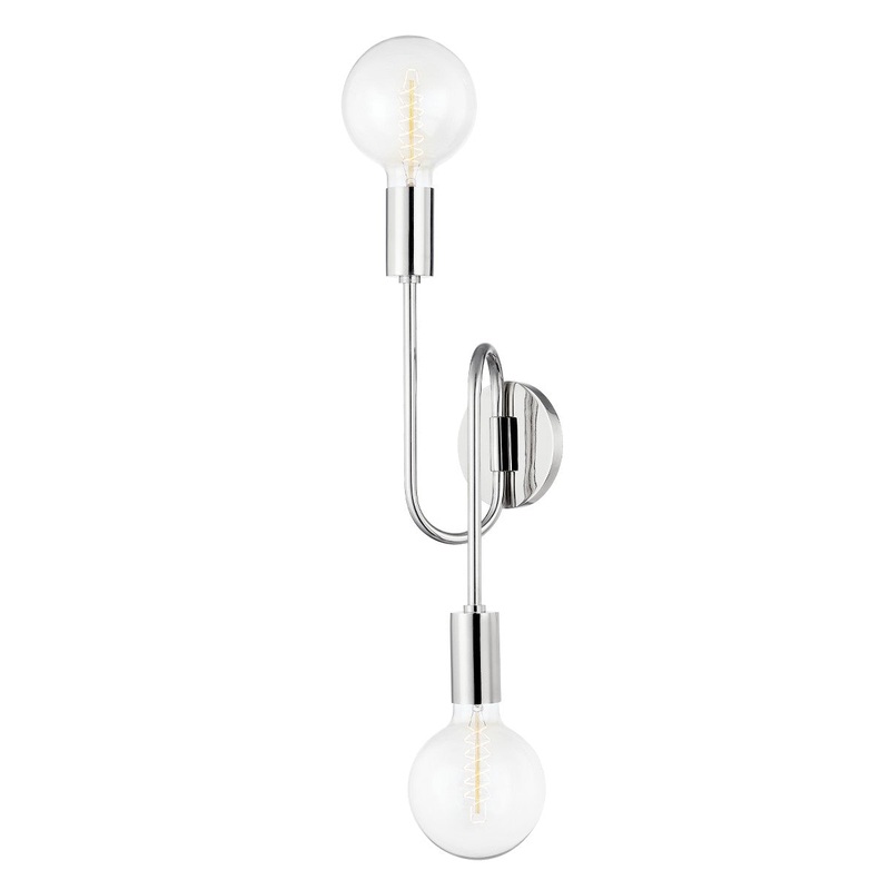 Mitzi H655102B-PN Zani Two Light Wall Sconce, Polished Nickel