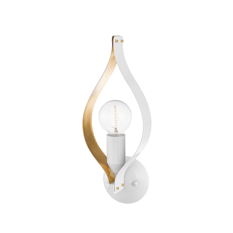 Mitzi H658101-SWH/GL Nala One Light Wall Sconce, Soft White/Gold Leaf