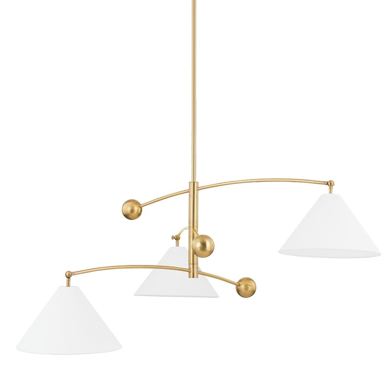 Mitzi H696803-AGB Birdie Three Light Chandelier, Aged Brass