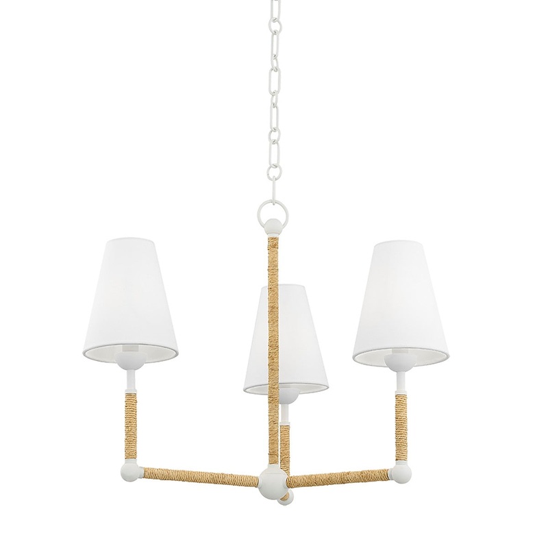 Mitzi H708803-TWH Mariana Three Light Chandelier, Textured White