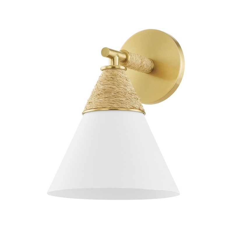 Mitzi H709101-AGB/TWH Mica One Light Wall Sconce, Aged Brass