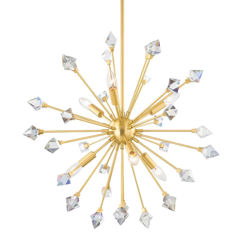 Mitzi H727806-AGB Genesis Six Light Chandelier, Aged Brass