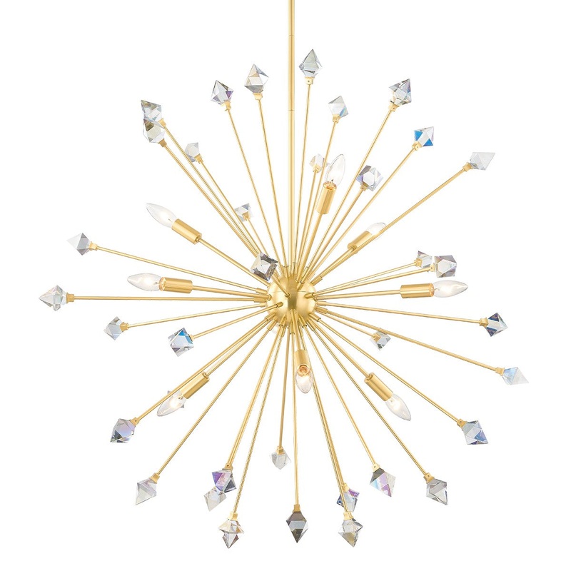 Mitzi H727809-AGB Genesis Nine Light Chandelier, Aged Brass