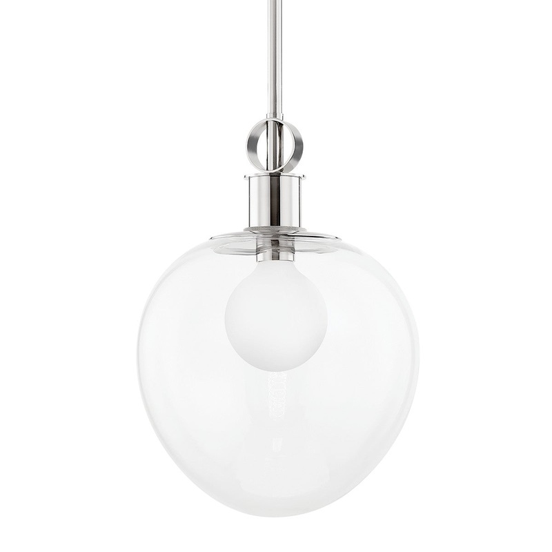 Mitzi H736701L-PN Anna One Light Pendant, Polished Nickel