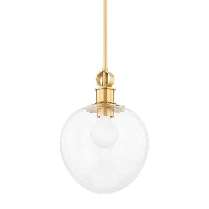 Mitzi H736701S-AGB Anna One Light Pendant, Aged Brass