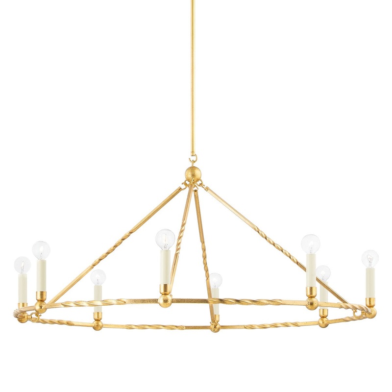 Mitzi H738808-VGL Josephine Eight Light Chandelier, Vintage Gold Leaf