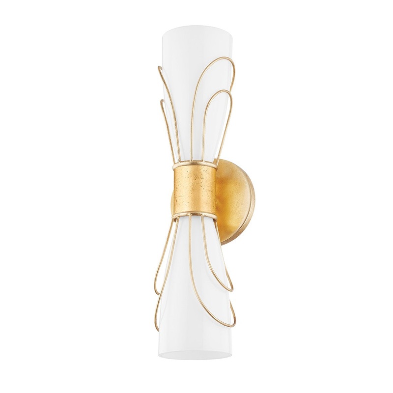 Mitzi H751102-VGL Gabriella Two Light Wall Sconce, Vintage Gold Leaf
