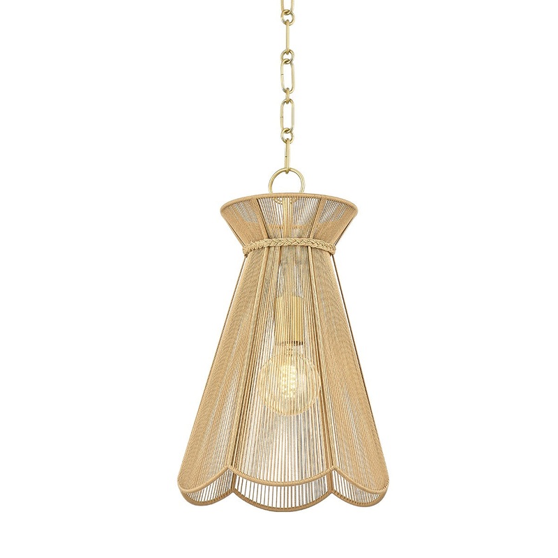 Mitzi H755701-AGB Aaliyah One Light Pendant, Aged Brass