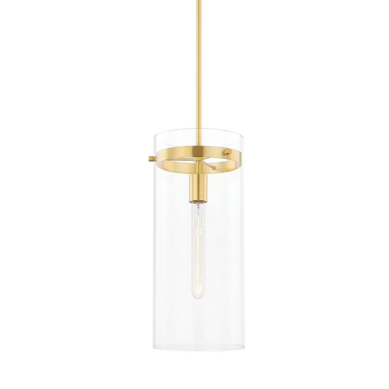 Mitzi H756701L-AGB Haisley One Light Pendant, Aged Brass