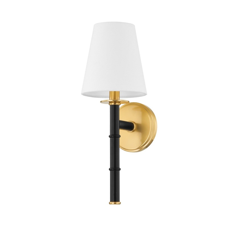 Mitzi H759101-AGB/SBK Banyan One Light Wall Sconce, Aged Brass