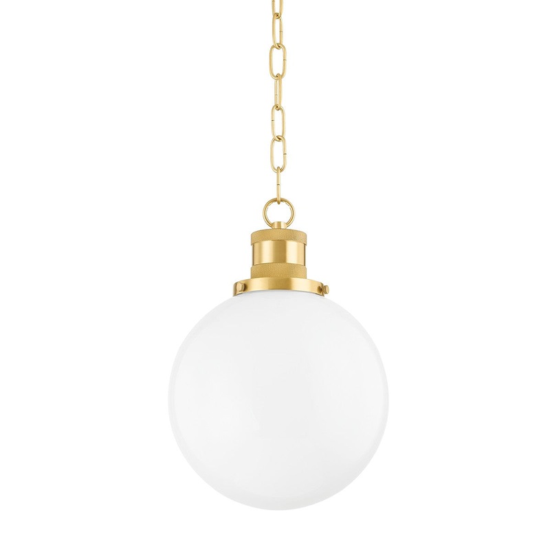 Mitzi H770701S-AGB Beverly One Light Pendant, Aged Brass