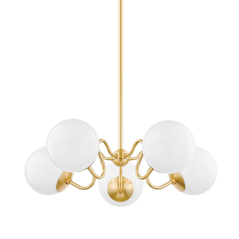 Mitzi H772805-AGB Havana Five Light Chandelier, Aged Brass