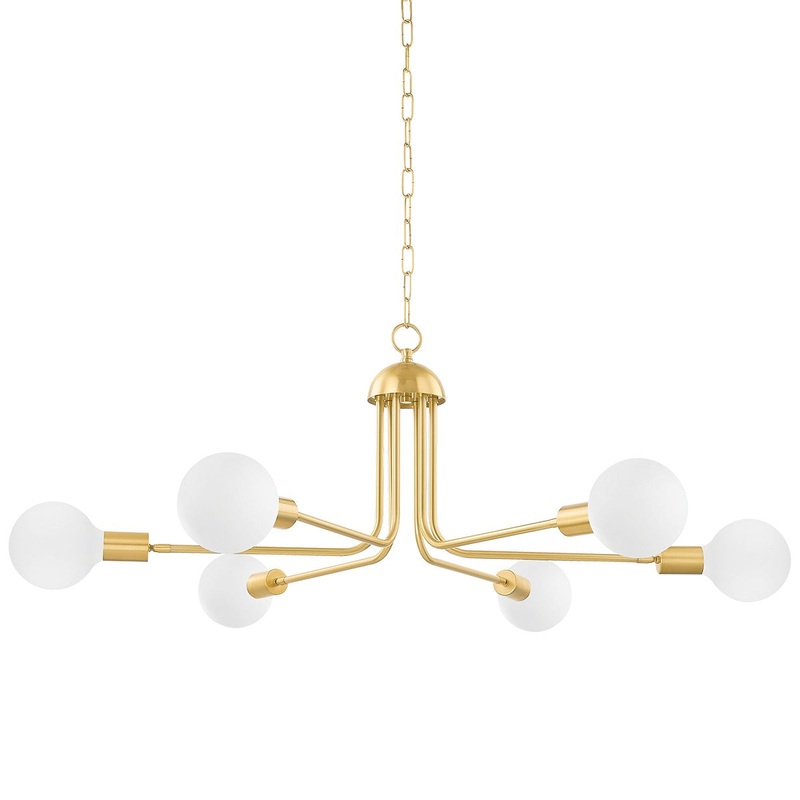 Mitzi H774806-AGB Blakely Six Light Chandelier, Aged Brass