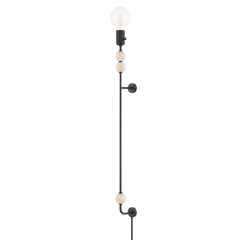 Mitzi HL491201-SBK Slater One Light Wall Sconce, Soft Black