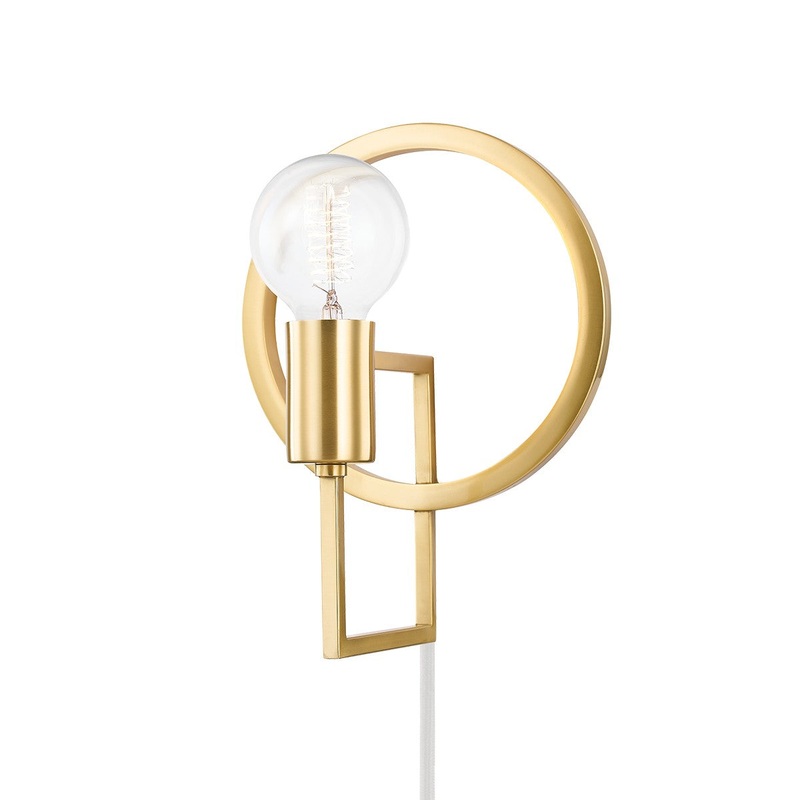 Mitzi HL637201-AGB Tory One Light Wall Sconce, Aged Brass