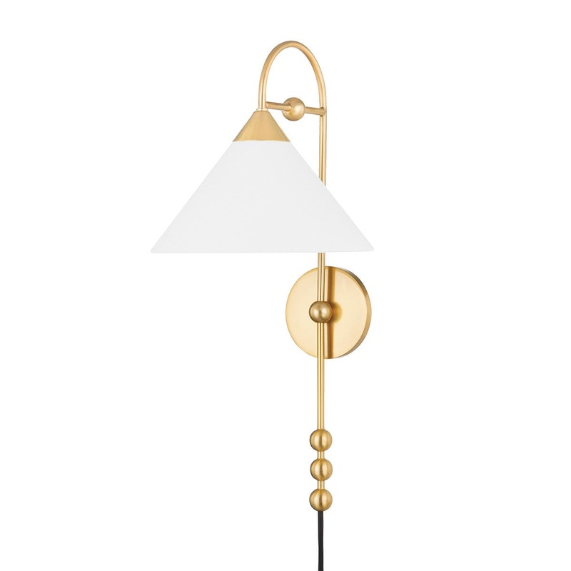 Mitzi HL682201-AGB Sang One Light Wall Sconce, Aged Brass