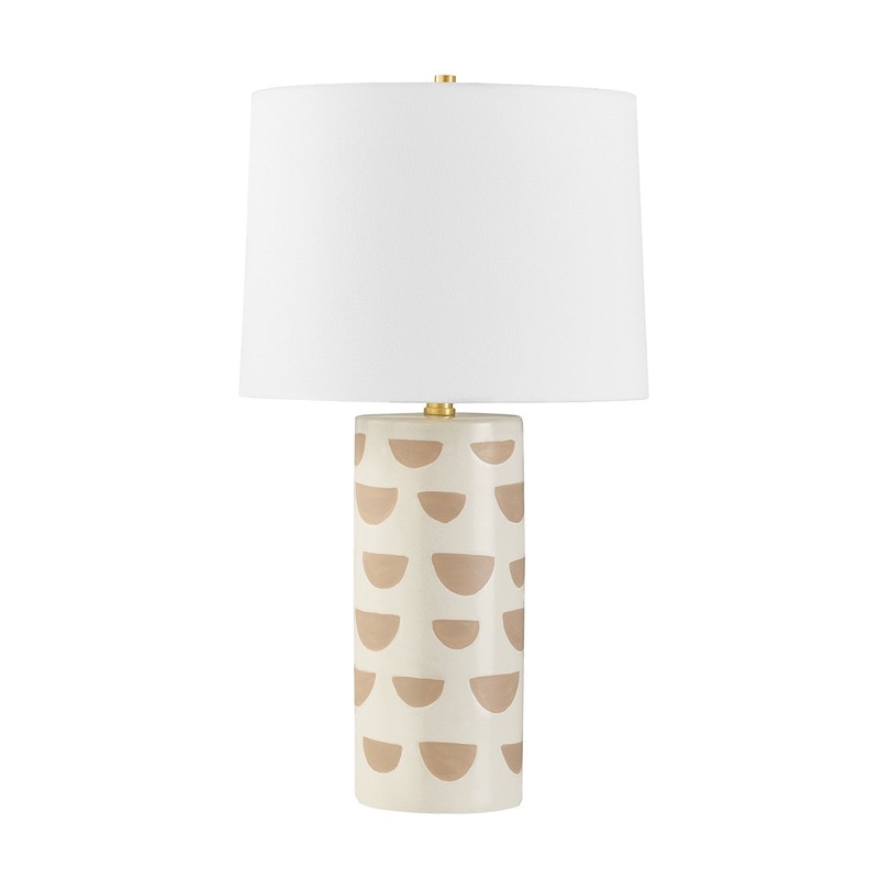 Mitzi HL714201A-AGB/CWO Minnie One Light Table Lamp, Aged Brass