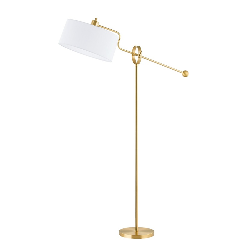Mitzi HL744401-AGB Libby One Light Floor Lamp, Aged Brass