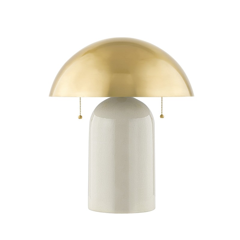 Mitzi HL777201-AGB/CLC Gaia Two Light Table Lamp, Aged Brass