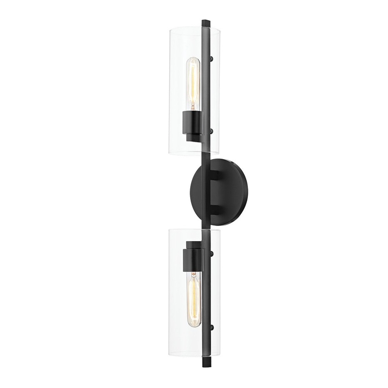 Mitzi H326102-SBK Ariel Two Light Wall Sconce, Soft Black