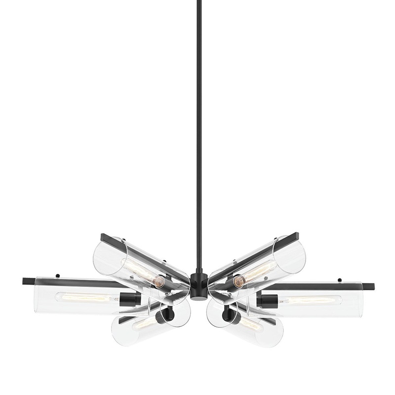 Mitzi H326806-SBK Ariel Six Light Chandelier, Soft Black