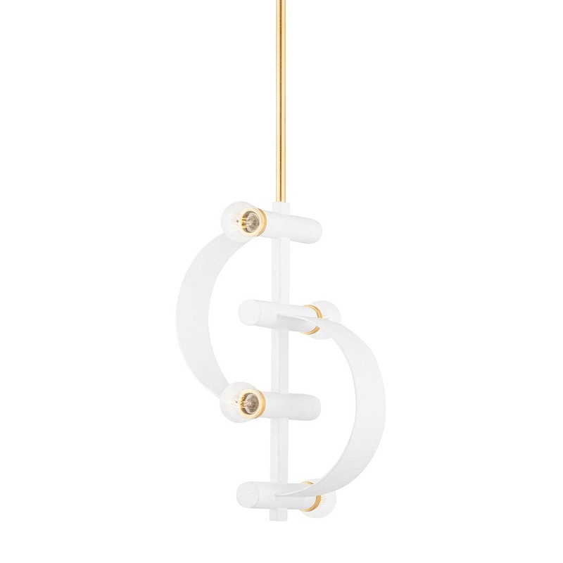 Mitzi H379704-GL/WH Maddie Four Light Pendant, Gold Leaf/White