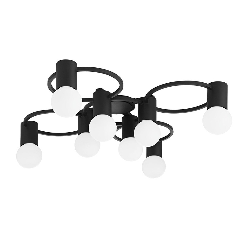 Mitzi H413608-TBK Hope Eight Light Semi Flush Mount, Textured Black