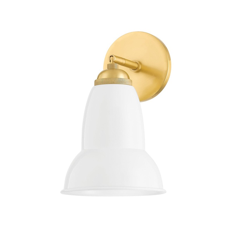 Mitzi H439101-AGB/GWH Jamila One Light Wall Sconce, Aged Brass
