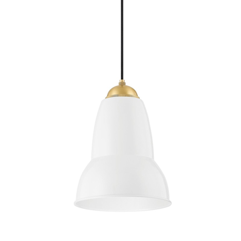 Mitzi H439701S-AGB/GWH Jamila One Light Pendant, Aged Brass