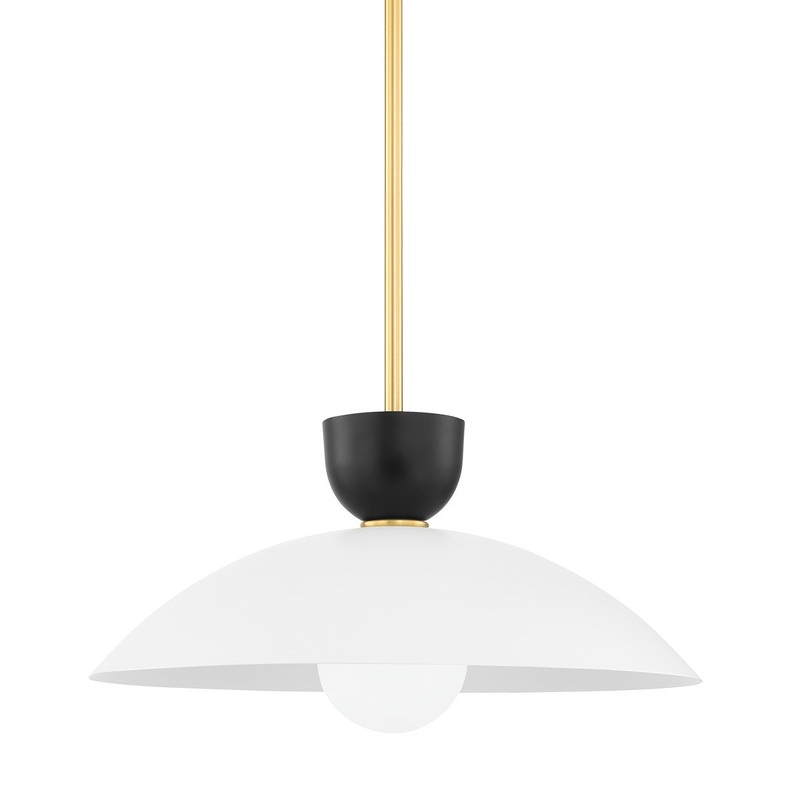 Mitzi H481701L-AGB Whitley One Light Pendant, Aged Brass