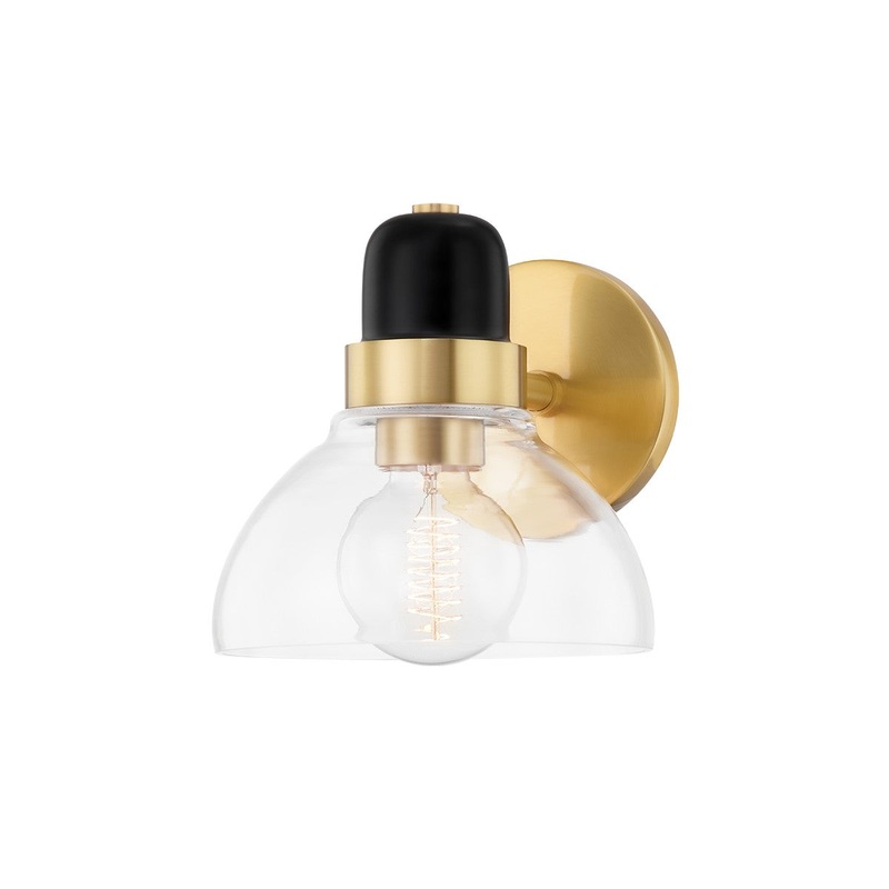 Mitzi H482301-AGB Camile One Light Bath Bracket, Aged Brass