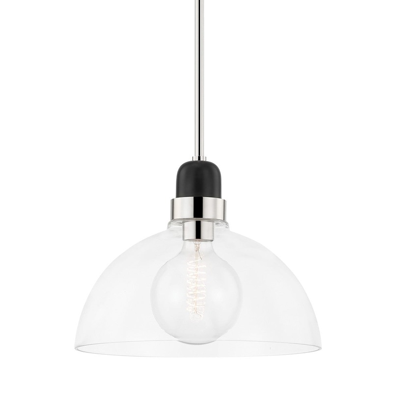 Mitzi H482701L-PN Camile One Light Pendant, Polished Nickel