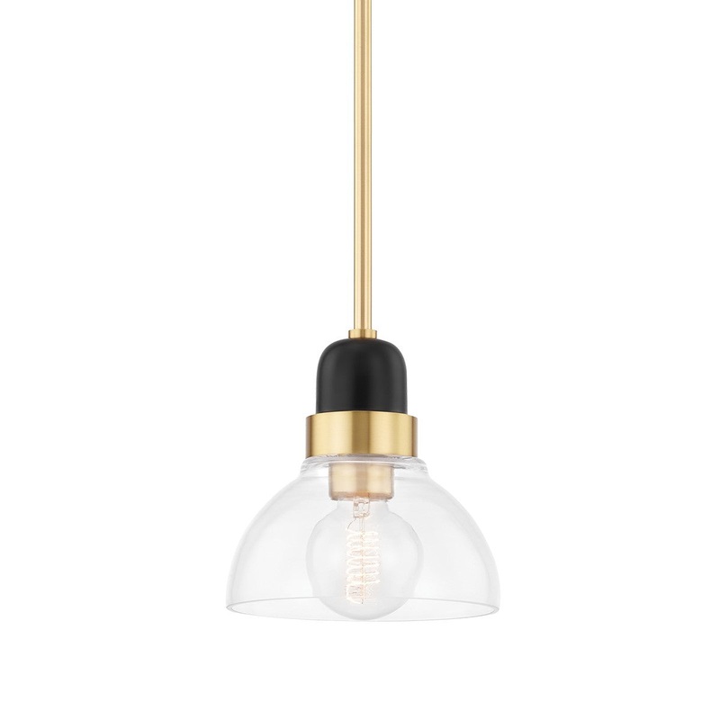 Mitzi H482701S-AGB Camile One Light Pendant, Aged Brass