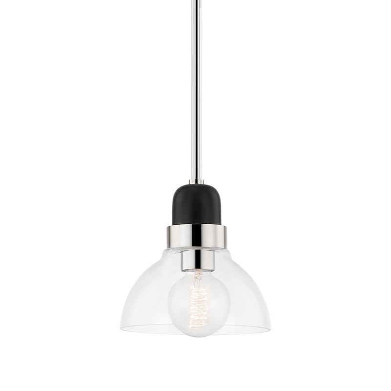 Mitzi H482701S-PN Camile One Light Pendant, Polished Nickel