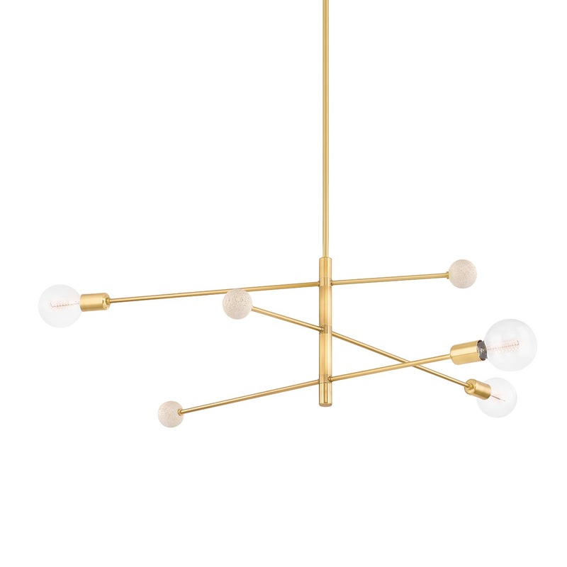 Mitzi H491803-AGB Slater Three Light Chandelier, Aged Brass