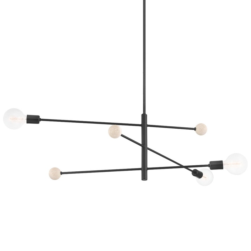 Mitzi H491803-SBK Slater Three Light Chandelier, Soft Black