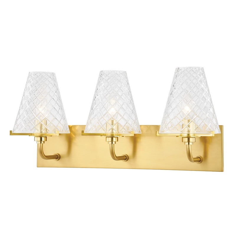 Mitzi H495303-AGB Irene Three Light Bath Bracket, Aged Brass