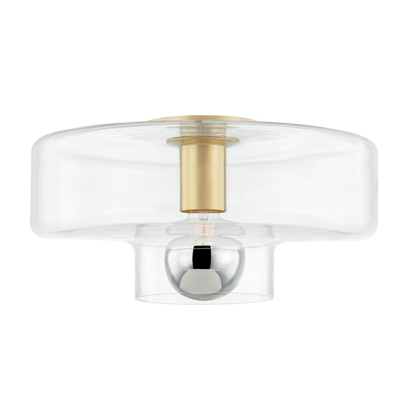 Mitzi H524501-AGB Iona One Light Flush Mount, Aged Brass
