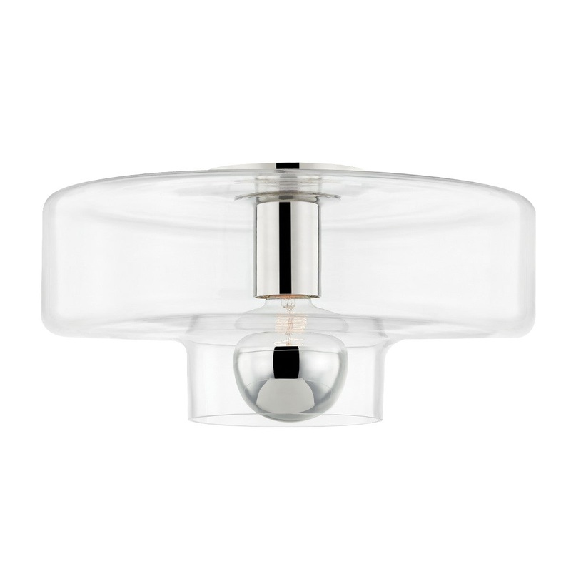 Mitzi H524501-PN Iona One Light Flush Mount, Polished Nickel