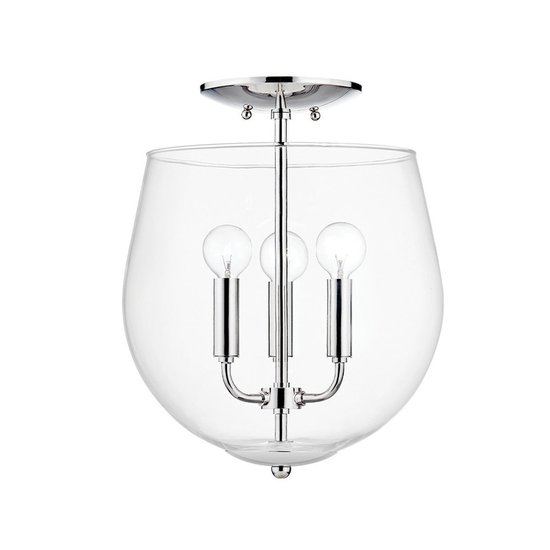 Mitzi H557603-PN Bobbi Three Light Semi Flush Mount, Polished Nickel