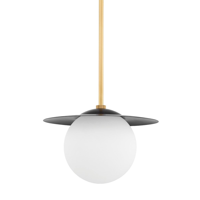 Mitzi H600701S-AGB/SBK Marlene One Light Pendant, Aged Brass/Soft Black